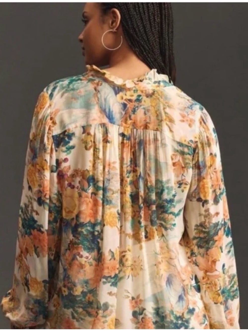 Anthropology Sheer Printed Blouse